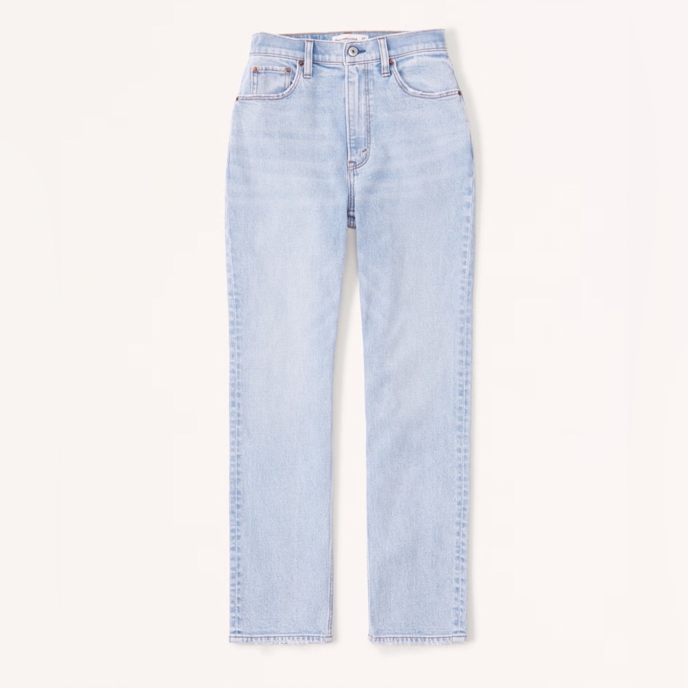 Curve Love Ultra High Rise Ankle Straight Jean - Abercrombie & Fitch (29/8L)